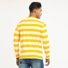 Stripe  Long Sleeve T-shirt- Lime Yellow