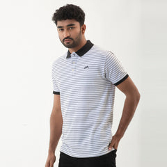 Stripe Polo Shirt- White