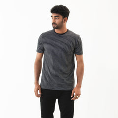 Stripe Pocket T-shirt- Black & gray - Masculine