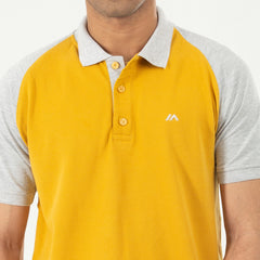 Raglan Polo shirt-Lime Yellow