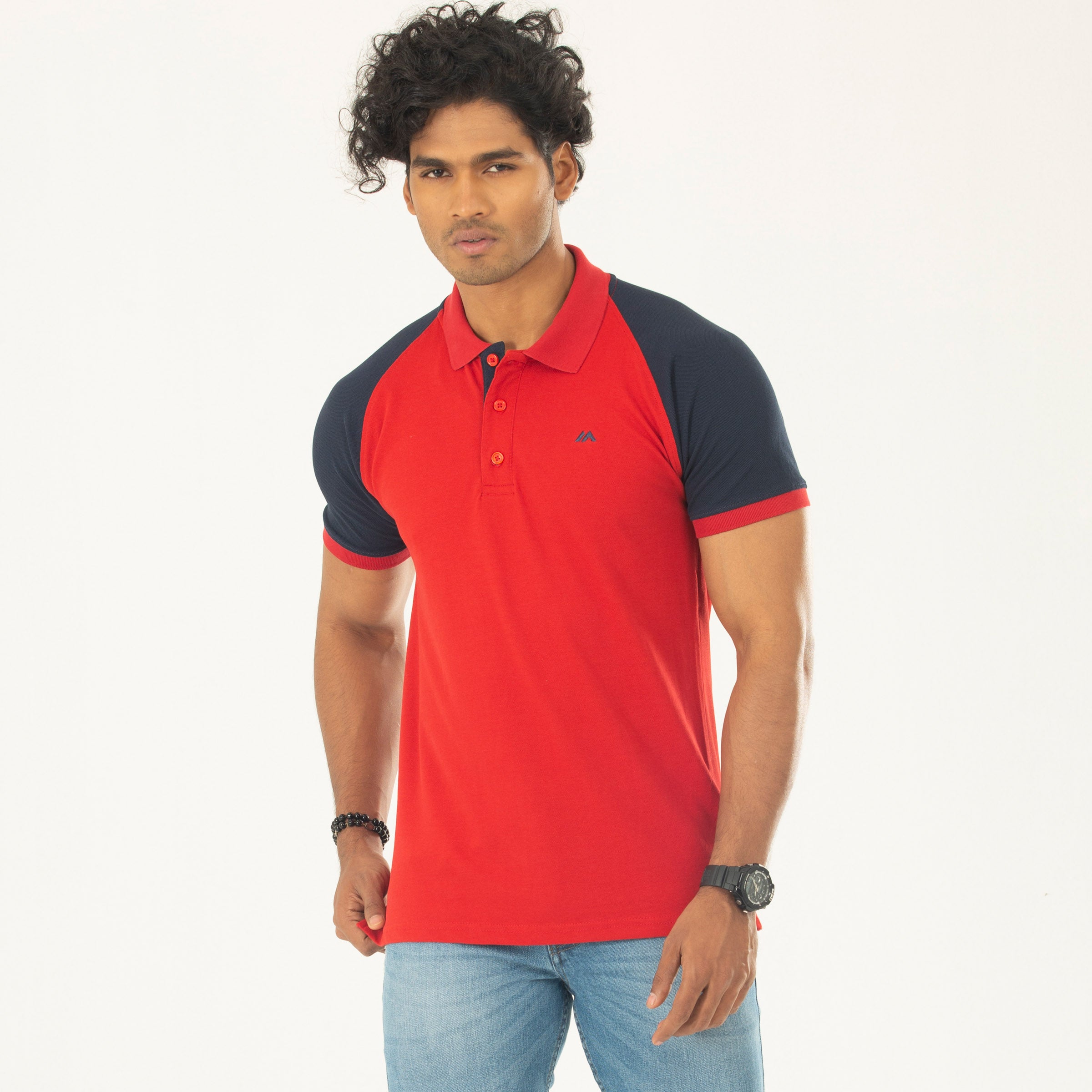 Raglan Polo shirt-Red