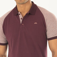 Raglan Polo shirt-Maroon