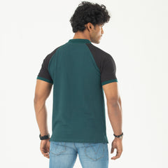 Raglan Polo shirt- Midnight Green