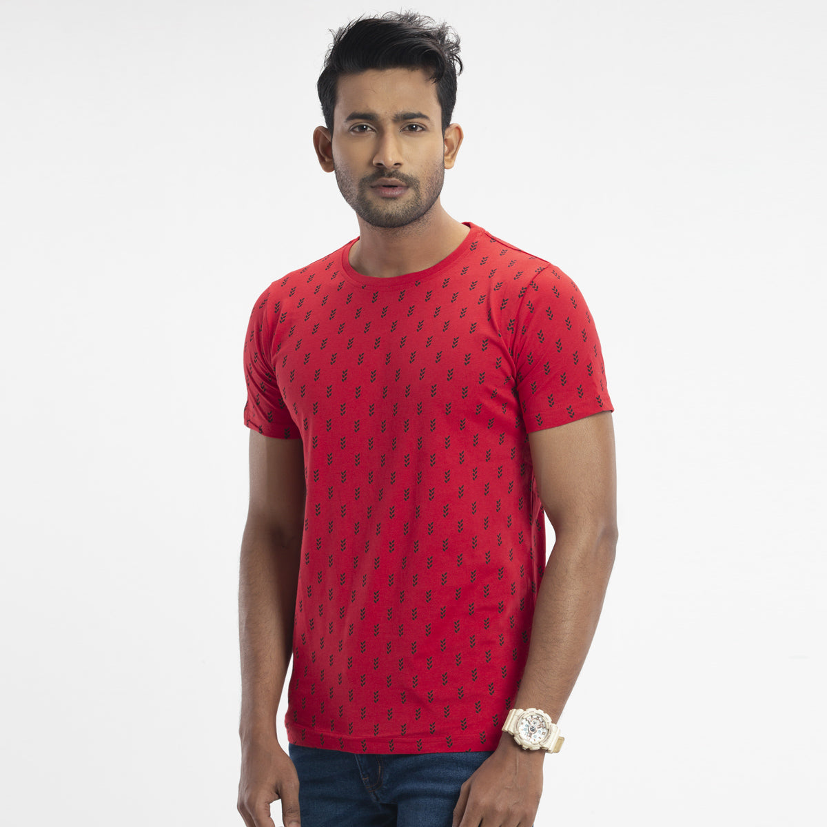 Printed T-shirt- Red - Masculine