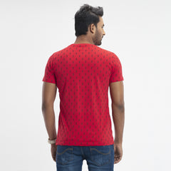Printed T-shirt- Red - Masculine