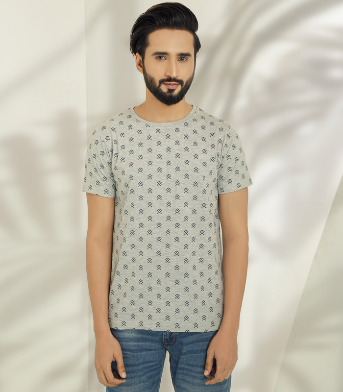 Printed T-shirt daily- Gray - Masculine