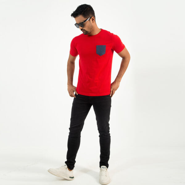 Solid Color Premium T-shirt- Red - Masculine