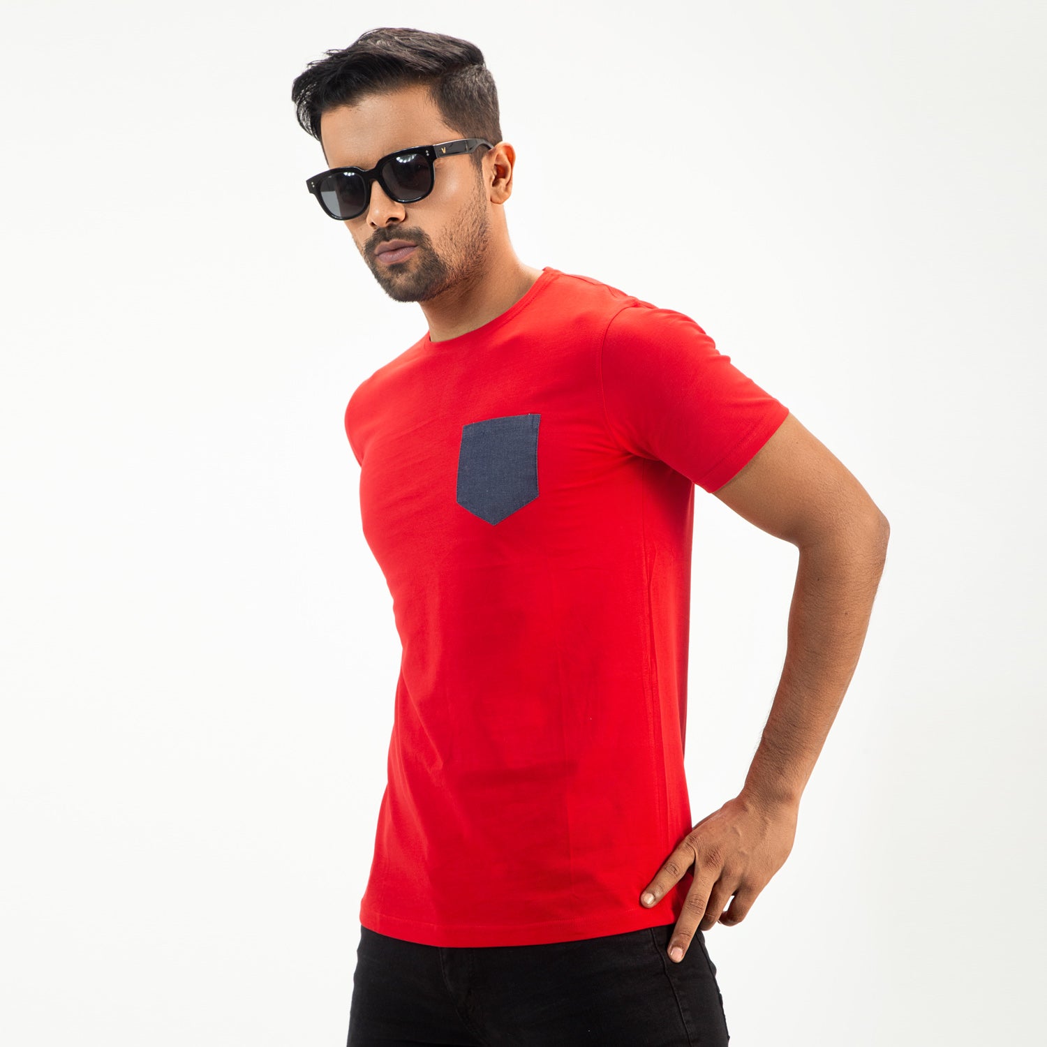 Solid Color Premium T-shirt- Red - Masculine