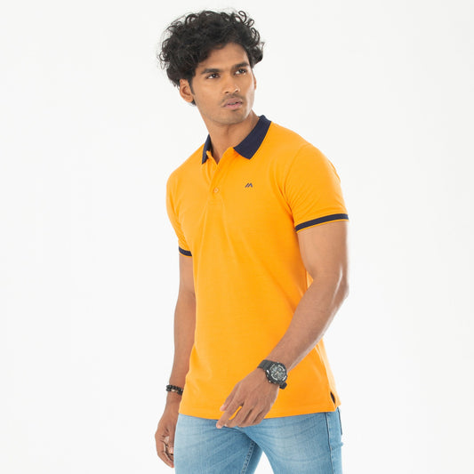 Contrast Polo Shirt - Orange
